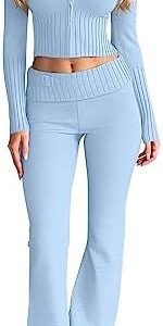 LILLUSORY 2 Piece Outfits For Women 2023 Casual Trendy Slim Fit Hooded Sweater Lounge Sets