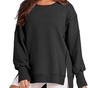 Caracilia Women's Oversized Sweatshirt Crew Neck Long Sleeve Pullover Hoodies Tops Trendy Fashion Fall Clothes