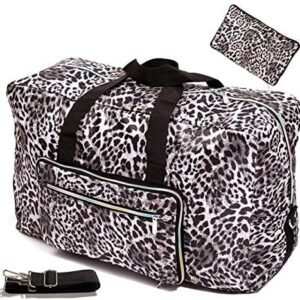 Large Foldable Travel Duffel Bag, Sports Tote Gym Bag For Women with Trolley Sleeve Weekender Overnight Carry On Checked Luggage Bag Hospital Bag Tote Shoulder Handbag Bag